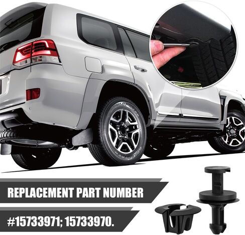 15 Sets Bumper Clips, Bumper Grill Fenders Fastener Clips, Front Air Deflector Retainer Clip & Grommets, Car Accessories Compatible with Chevy Silverado GMC, Replace OEM# 15733970, 15733971 in Saudi Arabia