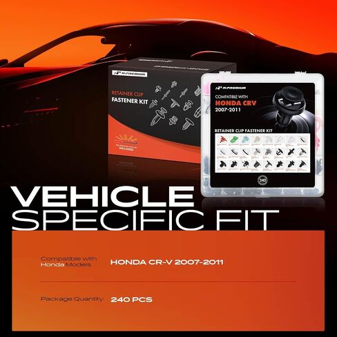 A-Premium 240 قطعة 24 مقاسًا من مشابك جسم السيارة [مع إزالة قفل] متوافقة مع Honda CRV 2007-2011، للوحة باب مصد الصدمات وشريط السير الوقائي وغطاء لوحة القيادة وتثبيت برشام الدبوس والمزيد in Saudi Arabia