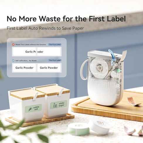 آلة صنع الملصقات NIIMBOT D11_H مع شريط، طابعة ملصقات بلوتوث 300 ديسيبل متوحد الخواص، طابعة حرارية محمولة، صانع ملصقات لتنظيم المنزل والمكتب والمدرسة، أبيض in Kuwait