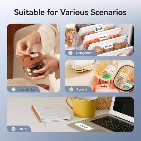 آلة صنع الملصقات NIIMBOT D11_H مع شريط، طابعة ملصقات بلوتوث 300 ديسيبل متوحد الخواص، طابعة حرارية محمولة، صانع ملصقات لتنظيم المنزل والمكتب والمدرسة، أبيض in Kuwait