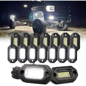 8 قطعة أضواء الصخور LED العنبر للشاحنات جيب UTV ATV SUV المقطورات مع 15FT يؤدي كل ضوء in Kuwait