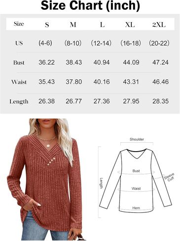 Sweaters for Women Long Sleeve Shirts V Neck Tops with Buttons Fall Fashion Outfits Winter Clothing 2025 in Saudi Arabia