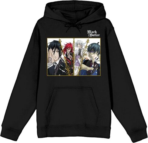 سويت شيرت أسود بقلنسوة بأكمام طويلة للبالغين من Black Butler Key Art in Saudi Arabia