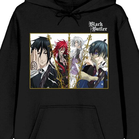 سويت شيرت أسود بقلنسوة بأكمام طويلة للبالغين من Black Butler Key Art in Saudi Arabia