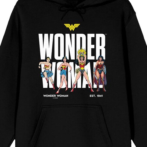 Bioworld Wonder Woman Diana Poses Adult Black Long Sleeve Hooded Sweatshirt in Saudi Arabia