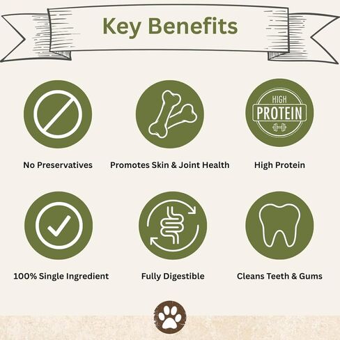 Top Dog Chews - Cow Tails (25 Pack), High-Protein Dog Treats, 100% Naturally Sourced Dog Chew from Free Range Grass-Fed Cattle, Beef Bull Puppy Treats in Kuwait