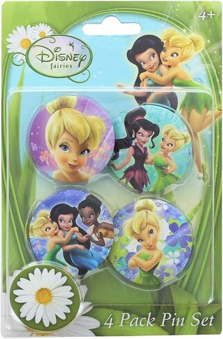Disney Tinker Bell Button Pin Set Novelty (Pack of 4) in Saudi Arabia