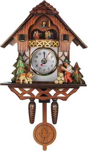 Vosarea Wooden Wall Clock,Small Clock Decor,Cuckoo Shaped Clock Antique Pendulum for Home Kids Room Bedroom Decor in Saudi Arabia