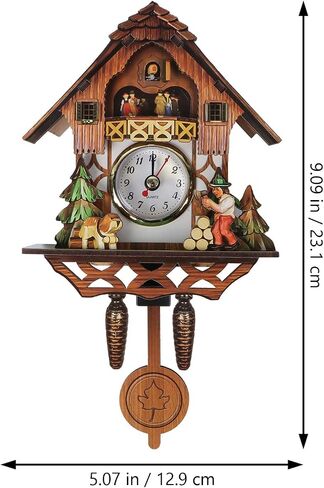 Vosarea Wooden Wall Clock,Small Clock Decor,Cuckoo Shaped Clock Antique Pendulum for Home Kids Room Bedroom Decor in Saudi Arabia