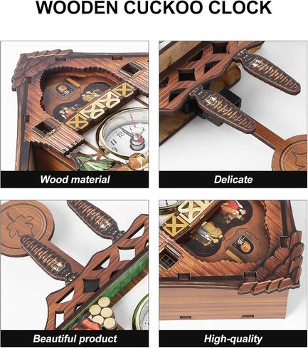 Vosarea Wooden Wall Clock,Small Clock Decor,Cuckoo Shaped Clock Antique Pendulum for Home Kids Room Bedroom Decor in Saudi Arabia