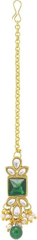 Aheli Traditional Crystal Choker Necklace Earring Maang Tikka Jewellery Set Gift for Women in Saudi Arabia