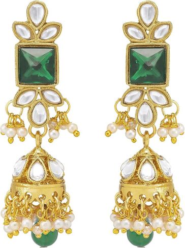 Aheli Traditional Crystal Choker Necklace Earring Maang Tikka Jewellery Set Gift for Women in Saudi Arabia
