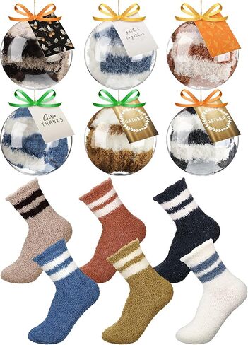 12 Pairs Thanksgiving Fall Fuzzy Socks Gift Set Autumn Harvest Themed Funny Socks Gift for Thanksgiving in Saudi Arabia