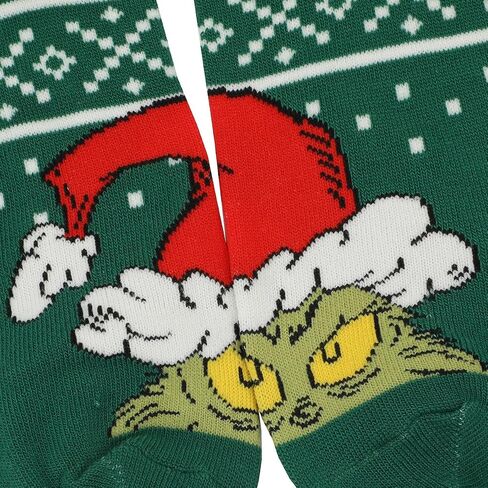 Bioworld The Grinch & Max Character Prints Women's 3-Pair Pack Casual Quarter Crew Socks in Saudi Arabia