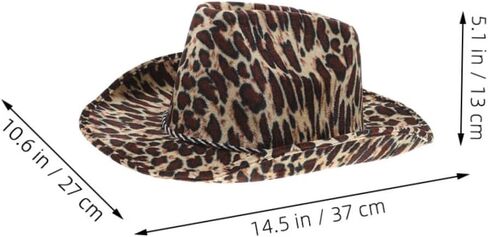 Baluue 2pcs Leopard Print Cowboy Hats for Parties and Stage Performances Comfortable Decorative Hats Unique Animal Print Patterns in Saudi Arabia