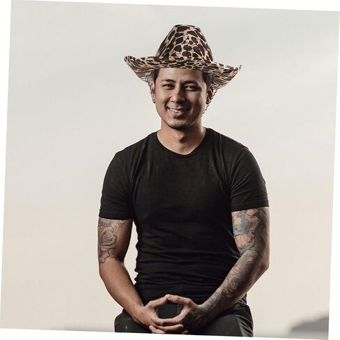 Baluue 2pcs Leopard Print Cowboy Hats for Parties and Stage Performances Comfortable Decorative Hats Unique Animal Print Patterns in Saudi Arabia