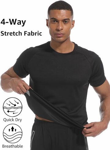 Men’s Active Quick Dry Crew Neck T Shirts | Athletic Running Gym Workout Short Sleeve Tee Tops Bulk in Saudi Arabia