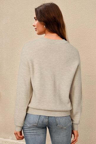 Arach&Cloz Women's Wool Blend V Neck Fall Business Casual Sweater Tops 2025 in Saudi Arabia