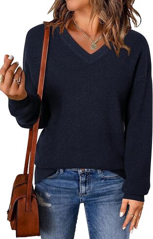 Arach&Cloz Women's Wool Blend V Neck Fall Business Casual Sweater Tops 2025 in Saudi Arabia