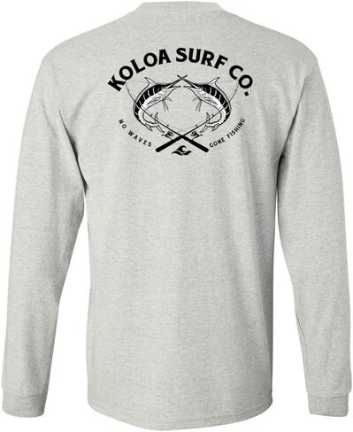 Koloa Surf Mens 2 Marlins Logo Long Sleeve Cotton Tee in Reg, Big and Tall in Saudi Arabia