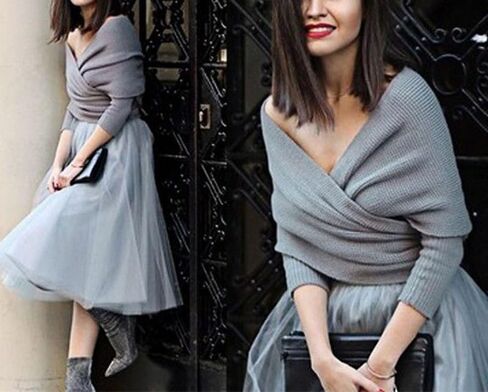 Knitted Scarf with Sleeves for Women Multifunctional Shrugs Sweater Wrap Fall Winter Fashion Crochet Cape Shawl in Saudi Arabia
