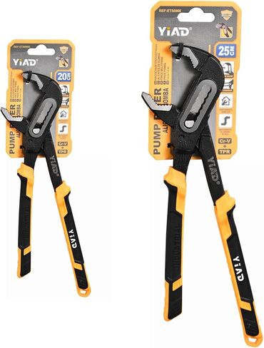 Tongue and Groove Pliers 8"&10"Adjustable Pliers Set Groove Joint Pliers With 7-Position Push-Lock,V-Jaw Water Pump Pliers With Cushion Grip Handle Tools For Plumber Home Repair Maintenance 2 Piece in Saudi Arabia