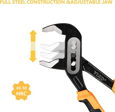 Tongue and Groove Pliers 8"&10"Adjustable Pliers Set Groove Joint Pliers With 7-Position Push-Lock,V-Jaw Water Pump Pliers With Cushion Grip Handle Tools For Plumber Home Repair Maintenance 2 Piece in Saudi Arabia