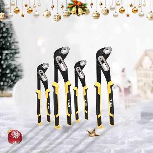Tongue and Groove Pliers 8"&10"Adjustable Pliers Set Groove Joint Pliers With 7-Position Push-Lock,V-Jaw Water Pump Pliers With Cushion Grip Handle Tools For Plumber Home Repair Maintenance 2 Piece in Saudi Arabia