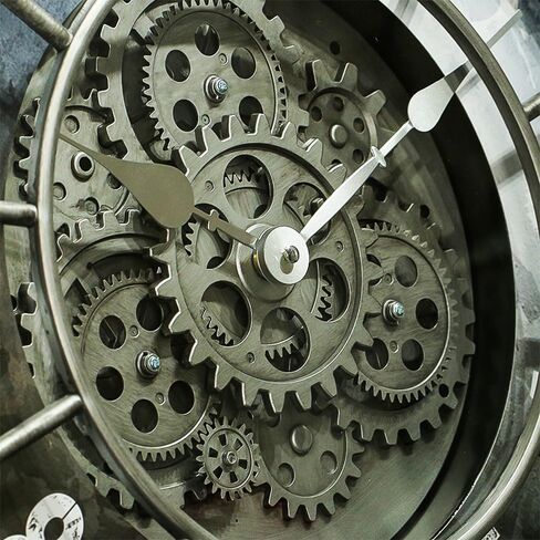 18 Inch Wall Clock with Moving Gears, Oversized Large Industrial Steampunk Decoration, Antique Metal Big Numeral Wall Clocks for Kitchen Study Room Living Room Decor (Antique Oil-Rubbed Bronze) in Saudi Arabia