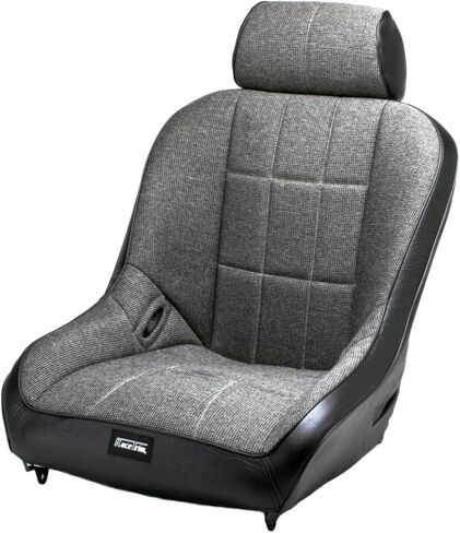 EMPI SEAT Cover ONLY 62-2766 Race Trim Lo-Back Seat - Grey Cloth Center/Black Vinyl in Saudi Arabia