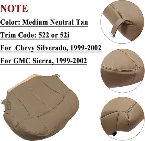 NLQR Front Driverr & Passenger Side Bottom & Top Lean Back & Seat Foam Cushions Replacement Seat Covers Compatible with Chevy Silverado Avalanche GMC Sierra 1999 2000 2001 2002 in Saudi Arabia
