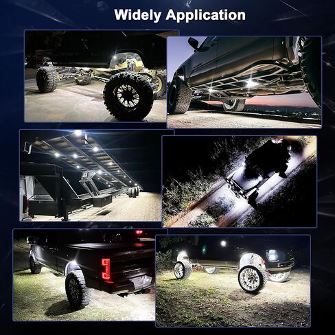 8 قطعة أضواء الصخور LED العنبر للشاحنات جيب UTV ATV SUV المقطورات مع 15FT يؤدي كل ضوء in Kuwait