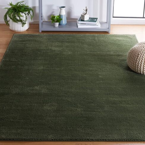 SAFAVIEH Revive Collection Area Rug - 9' x 12', Green, Solid Design, Non-Shedding & Easy Care, Ideal for High Traffic Areas in Living Room, Bedroom (REV102Y) in Saudi Arabia
