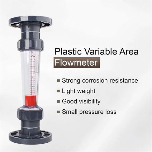 LZS-15 Flow Meter Plastic Tube Rotameter for Liquid Measurement Water Treatment Equipment(LZS-15 80-800L-h,Female Thread) in Saudi Arabia