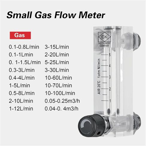 LZM-6T Small Gas Flow Meter Panel Mount Rotameter Acrylic Low Flow Air Flow Meter Adjustable Variable Area Meter(Gas 1-5LPM) in Saudi Arabia