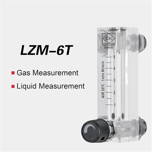 LZM-6T Small Gas Flow Meter Panel Mount Rotameter Acrylic Low Flow Air Flow Meter Adjustable Variable Area Meter(Gas 1-5LPM) in Saudi Arabia