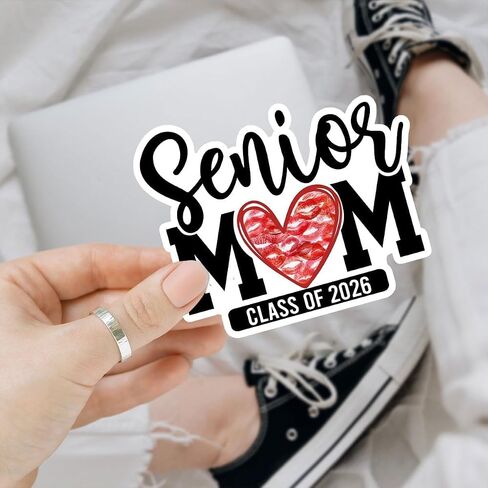 3Pcs Senior Mom Class of 2026 Sticker, Graduation Sticker, Class of 2026 Stickers, Grad Bumper Decal, Senior Mom Stickers for Laptop Water Bottle Phone Car Helmet 3" (Normal, 3in) in Saudi Arabia