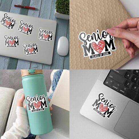 3Pcs Senior Mom Class of 2026 Sticker, Graduation Sticker, Class of 2026 Stickers, Grad Bumper Decal, Senior Mom Stickers for Laptop Water Bottle Phone Car Helmet 3" (Normal, 3in) in Saudi Arabia