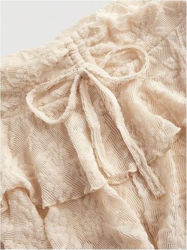 تنورة نسائية من MakeMeChic ذات طبقات على شكل كعكة برباط جانبي وحاشية مكشكشة in Kuwait