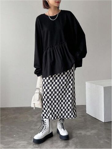 تنورة طويلة مستقيمة بخصر مطاطي للنساء من Floerns in Kuwait