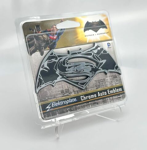 Elektroplate مرخص رسميًا من DC Comics Dawn of Justice Batman v Superman شعار أكريليك للسيارات باللونين الأسود والأحمر للسيارات والشاحنات وجميع السيارات | مقاس عالمي بمقاس 4.3 بوصة × 2.1 بوصة | مقاومة للعوامل الجوية in Saudi Arabia