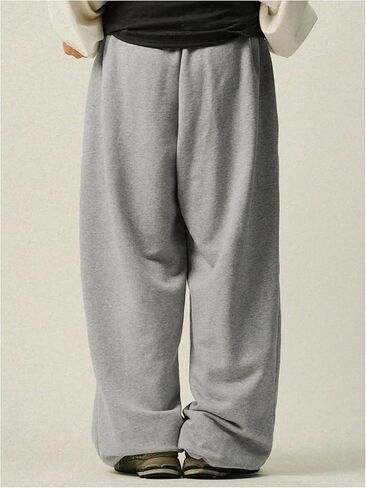 SHENHE Men's Y2k Baggy Sweatpants Wide Leg Drawstring Workout Preppy Sweat Pants with Pockets in Saudi Arabia