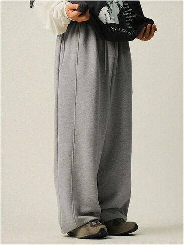 SHENHE Men's Y2k Baggy Sweatpants Wide Leg Drawstring Workout Preppy Sweat Pants with Pockets in Saudi Arabia
