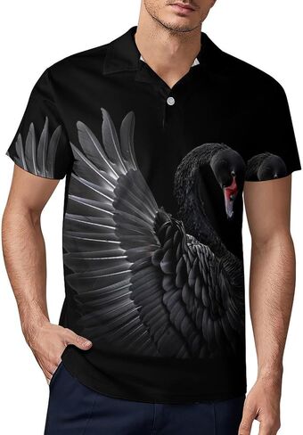 تي شيرت بولو رجالي من Black Swan بأكمام قصيرة، قميص جولف صيفي كاجوال، قميص رياضي in Saudi Arabia