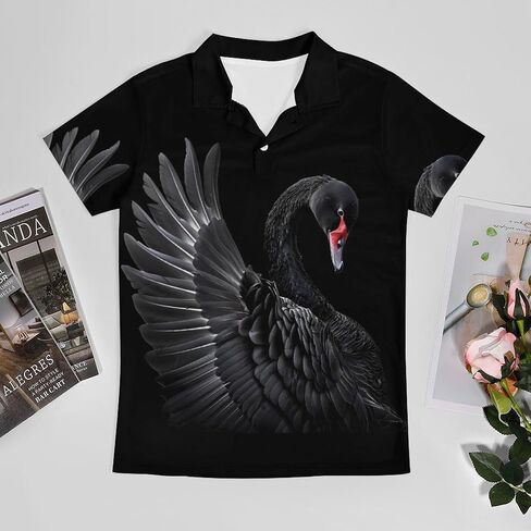 تي شيرت بولو رجالي من Black Swan بأكمام قصيرة، قميص جولف صيفي كاجوال، قميص رياضي in Saudi Arabia