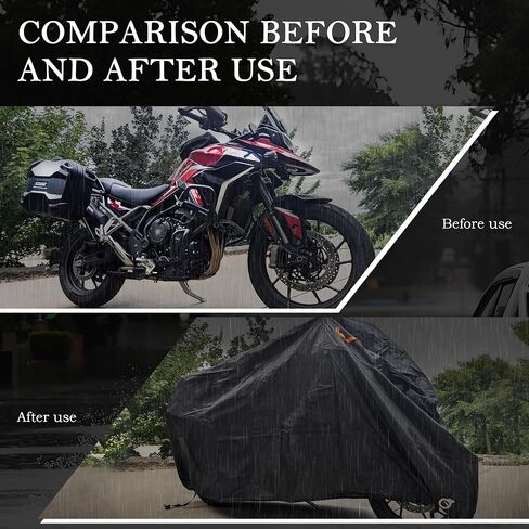 Large Motorcycle Cover Waterproof Outdoor with Reflective Strips,Heavy Duty Motorcycle Covers Fits up to 104" Long with Storage Bag & Lock-Holes,Universal Motorcycle Rain Cover in Kuwait