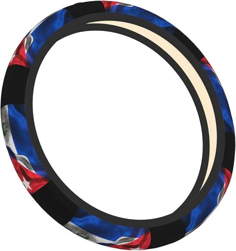 Salvadorean Flag Cuba Cuban Flag Steering Wheel Cover for Men Women Universal Fit 15 Inch Anti-Slip Elastic Thickened Steering Wheel Cover in Saudi Arabia
