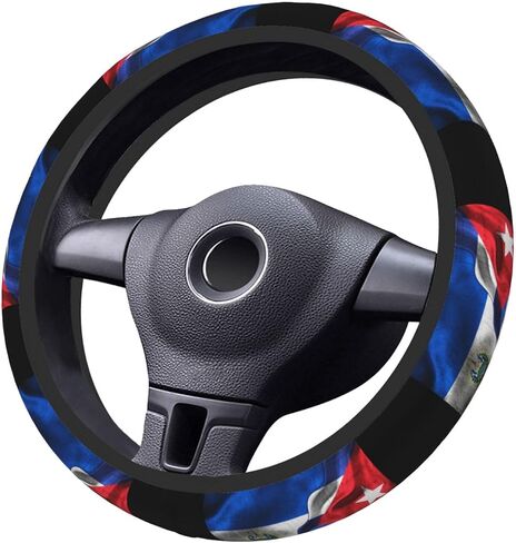 Salvadorean Flag Cuba Cuban Flag Steering Wheel Cover for Men Women Universal Fit 15 Inch Anti-Slip Elastic Thickened Steering Wheel Cover in Saudi Arabia