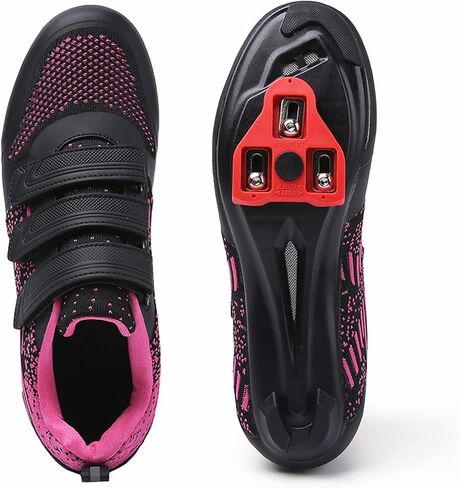 Unisex Road Bike Cycling Shoes Compatible with Peloton Shimano SPD Bike Riding Shoes for Men Women, 3 Straps, Pre-Installed Delta Cleats for Indoor Outdoor Cycling Biking in Saudi Arabia