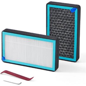 قطعتان من فلتر هواء المقصورة مع الكربون المنشط، متوافق مع طراز Tesla 3 وملحقات فلتر هواء المقصورة Y HEPA (2016-2025) وملحقات استبدال فلتر هواء المقصورة مع أدوات التثبيت in Kuwait